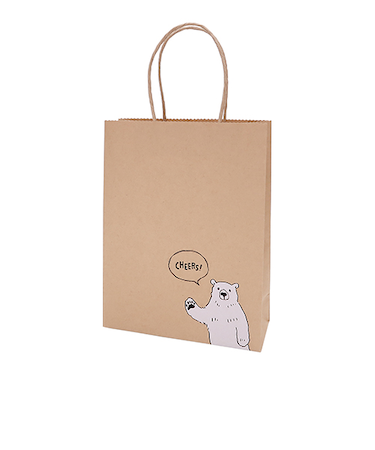 インディゴ　キャリーバッグM（2枚入）　ゆるくま　PC190　クラフト