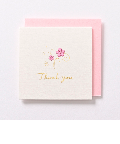 EASE（イーズ）　サンキューミニカード　スクエア　GT1328花ピンク