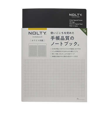 日本能率協会　NOLTYノート　ホワイト用紙方眼　192ページ　A5　NWG01　ブラック