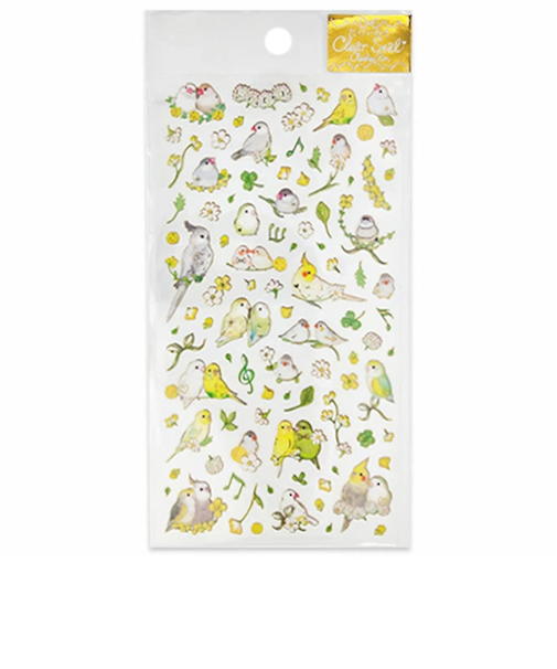 クローズ・ピン　たけいみき　ふち箔クリアシール　US-15808　ナチュラルバード