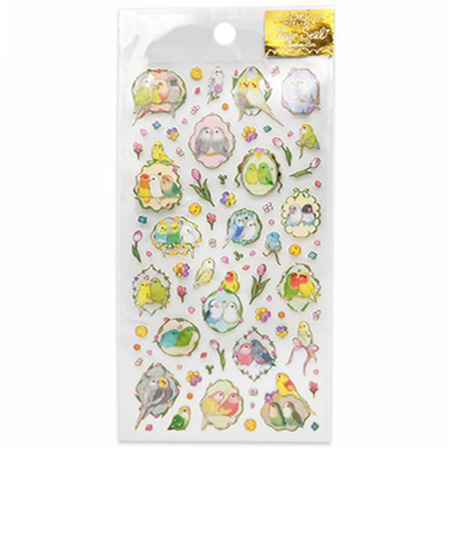 クローズ・ピン　たけいみき　ふち箔クリアシール　US-15807　カラフルバード