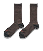 SOLFIBER（R）　FREEKNOT　ジッとしていても温かい　レイヤーテック　ミドルソックス　先丸　Y5145－26－30　ブラウン