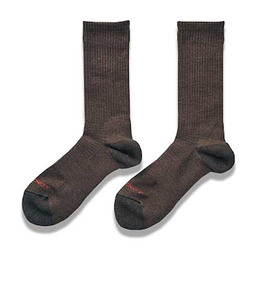 SOLFIBER（R）　FREEKNOT　ジッとしていても温かい　レイヤーテック　ミドルソックス　先丸　Y5145－26－30　ブラウン