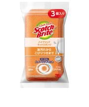 スリーエム（3M）　スコッチブライト　ハイブリッドネットスポンジ　オレンジ　3個入