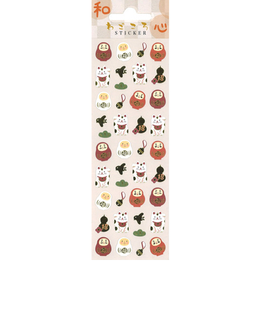 【年賀用品】　S＆C　年賀ステッカー　だるま猫