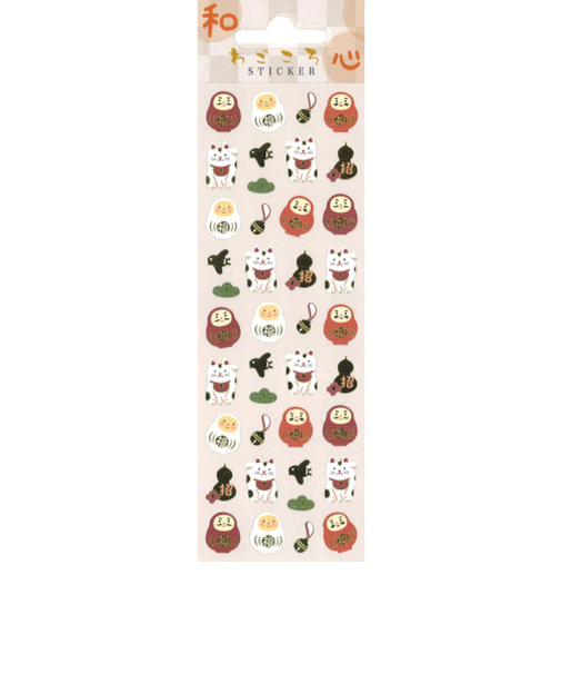 【年賀用品】　S＆C　年賀ステッカー　だるま猫