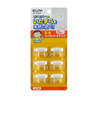 エルパ（ELPA）　安全コンセントキャップ　2個口用　6個入　AN－101B（W）　ホワイト