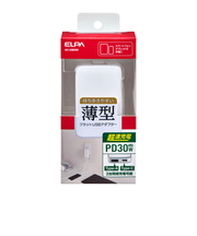 エルパ（ELPA）　USB充電器　PD　30W　薄型ACアダプター　UC－23（W）　ホワイト
