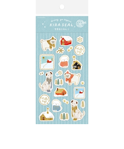 古川紙工　箔押しシールシート　QS340　雪景色とわんこ　【数量限定】