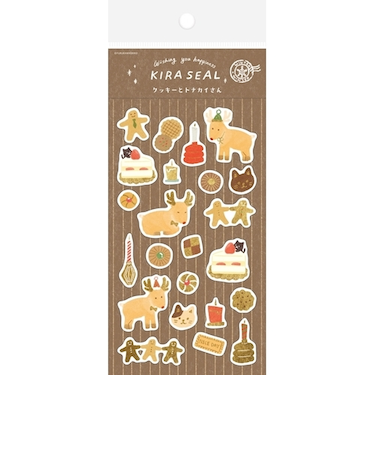古川紙工　箔押しシールシート　QS343　クッキーとトナカイさん　【数量限定】