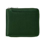 ミラグロ（MILAGRO）　ミリングレザー　ラウンドファスナー　ショートウォレット　二つ折り財布　グリーン