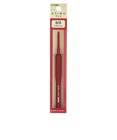 チューリップ（TULIP）　エティモ　レッド　クッショングリップ付きかぎ針　5／0　TED－050