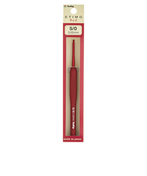 チューリップ（TULIP）　エティモ　レッド　クッショングリップ付きかぎ針　5／0　TED－050