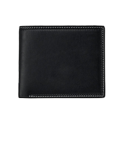 ミラグロ(MILAGRO) キップレザー ダブルステッチ 二つ折り財布 ブラック