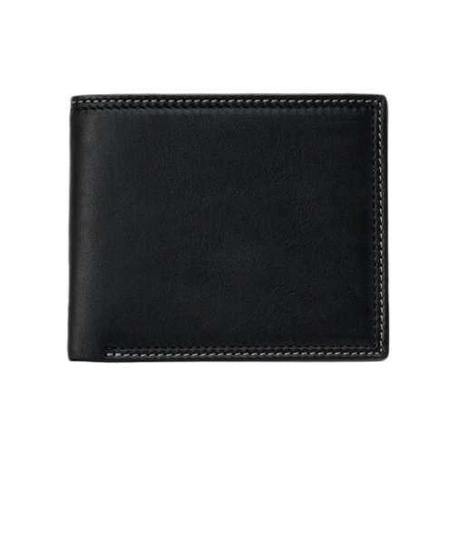 ミラグロ（MILAGRO）　キップレザー　ダブルステッチ　二つ折り財布　ブラック