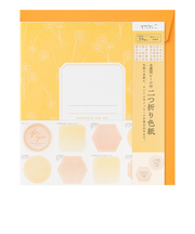 ミドリ（MIDORI）　カラー色紙　二つ折り　半透明シール・封筒付　33296　オレンジ