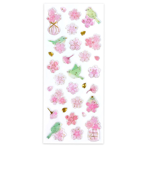 アクティブコーポレーション　春柄ドロップシール　ST-619h　桜とウグイス