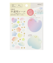 ミドリ（MIDORI）　カラー色紙用シールS　半透明　82723　ふわふわ柄