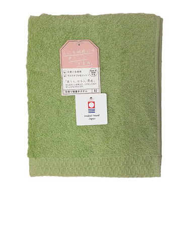【お買い得】今治タオル　甘撚りクロス　フェイスタオル　34×80cm　グリーン
