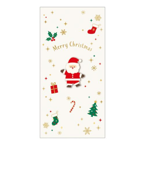 【クリスマス】　包む　金封　祝儀袋　ジョイフルサンタ　CK026　2組入