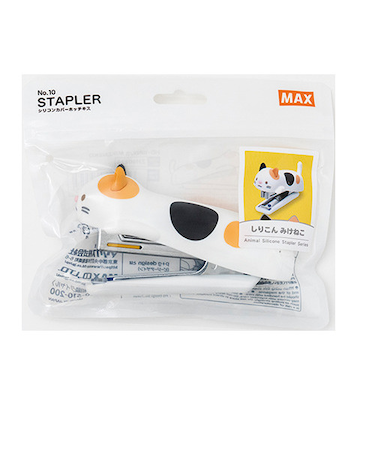 マックス（MAX）　シリコンホッチキス　ねこ　HD-10NX/S　みけねこ　【数量限定】