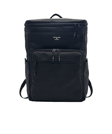 スクアーロワークス（SQUALO　WORKS）　シャンブレーポリエステル　ボックスリュックサック　CH009　ブラック