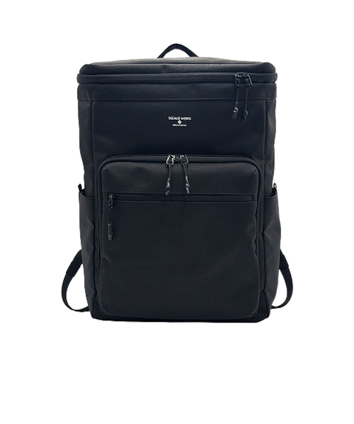 スクアーロワークス（SQUALO　WORKS）　シャンブレーポリエステル　ボックスリュックサック　CH009　ブラック