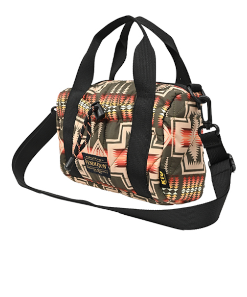 ペンドルトン×キウ（PENDLETON×KiU）　スクエアパデッドミニボストンバッグ　K483　ハーディング　オリーブ