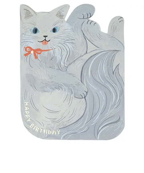 グリーティングライフ　バースデーぎゅうぎゅうネコカード　LE－27　グレー