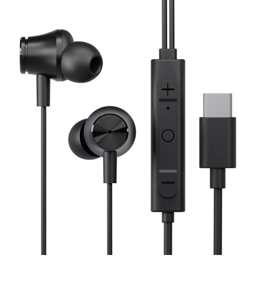 ピージーエー（PGA）　アクティブノイズキャンセリング搭載　USBType-Cコネクタ　ステレオイヤホン　ブラック