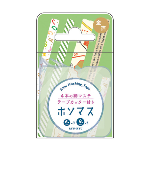 リュリュ（RYU-RYU）　ケース付きマスキングテープ　ホソマス　HMT22　トラベルマップ