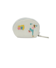 近沢レース店 キーリングポーチ ボルダリング グレー×ピンク