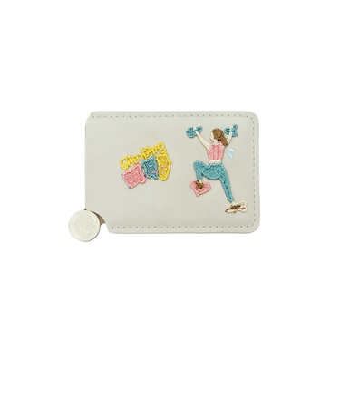 近沢レース店　カード型ステンレスミラー　ボルダリング　グレー×ピンク