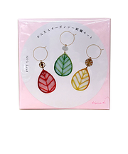 カナ(kana) かんたんオーガンジー刺繍キット ピアス No.5 leaf レッド