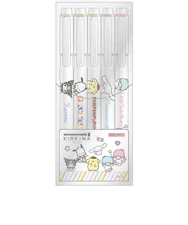サンスター文具　蛍光ペン　キレーナ（KIRE-NA）　5色セット　ペールカラー