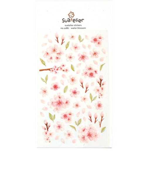 スワテリエ（suatelier）　ステッカー　water　blossom