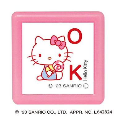 こどものかお　サンリオキャラクターズ　ミニポンスタンプ　2410－015　ハローキティ／OK