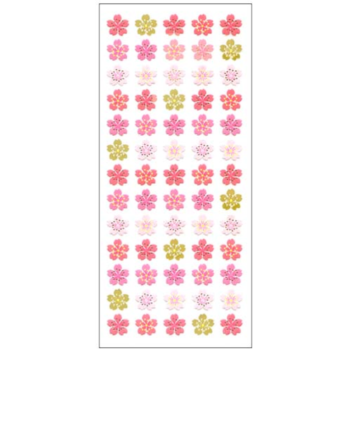 オクヤマ　和風シール　JP578　リアル桜5列