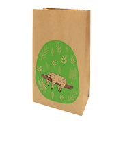 インディゴ　ボトムバッグ　S　ナマケモノ　グリーン／クラフト　PP045　10枚入