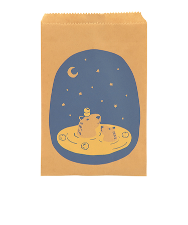 インディゴ　フラットバッグ　S　カピバラ　ブルー／クラフト　PP043　10枚入