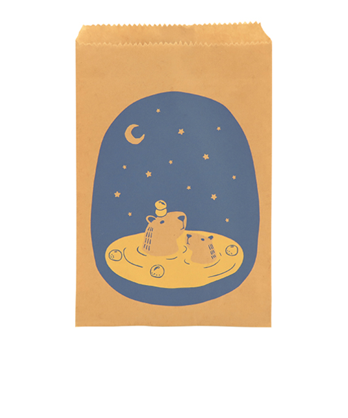 インディゴ　フラットバッグ　S　カピバラ　ブルー／クラフト　PP043　10枚入