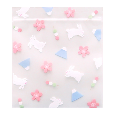 インディゴ　PP513　小物袋　S　花うさぎ　5枚入