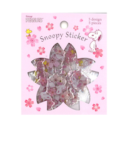 ピーナッツ桜ステッカー　スヌーピー桜　PKS245