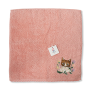 365キャットアート（365CatArt）　Cat刺繍ハンカチ　365－OGS－CP　コーラル
