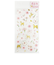 クローズ・ピン　さくらシール　犬と桜