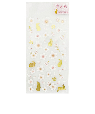 クローズ・ピン　さくらシール　うさぎと桜