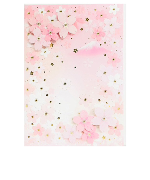 クローズ・ピン　桜グリーティングカード　富士山