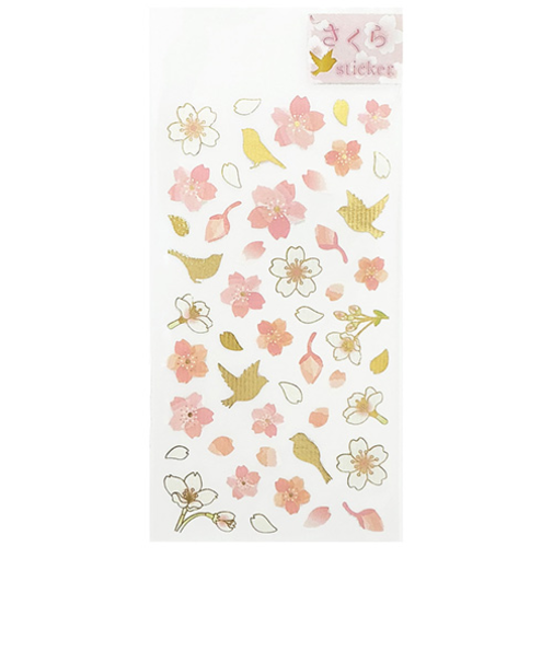 クローズ・ピン　さくらシール　鳥と桜