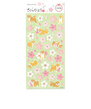 マインドウェイブ　さくらシール　さくらびより　82681　柴犬桜