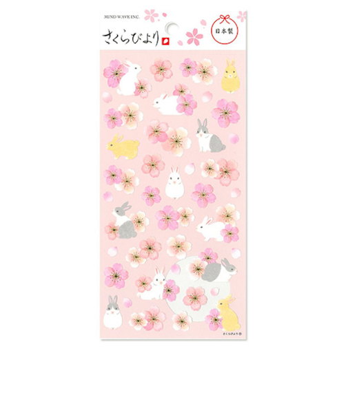 マインドウェイブ　さくらシール　さくらびより　82682　うさぎ桜